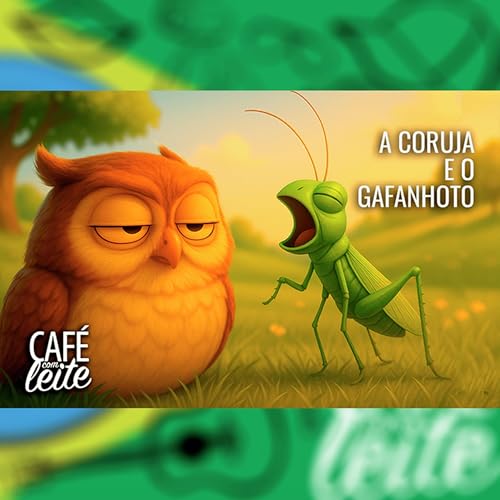Café Com Leite Especial - A Coruja e o Gafanhoto. Uma fábula sobre elogios. Podcast Por  capa