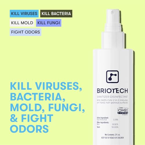 BRIOTECH Sanitizer Disinfectant Hypochlorous Spray, Kill 99.99% of Viruses & Bacteria, Control Mold, Eliminate Odor, Gentle for Nursery & Play Rooms, Food Contact Surface Sanitizer, 32 fl oz - Image 4