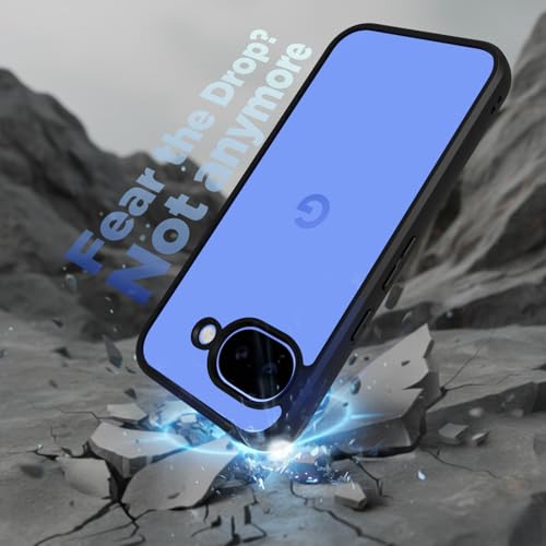 Image of RIGGEAR Shockproof Sleek Hybrid Armor Back Cover Case for Google Pixel 10a (Clear PC + Black TPU Bumper)