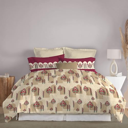 Image of MYTRIDENT Celebration Bedsheet Gifting Collection Double Size - Ruhani Magenta