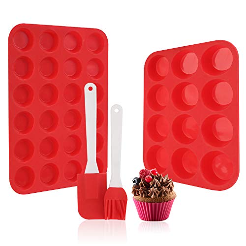 Muffin Pan Set，Silicone Muffin Mold Non-stick，Food Grade Baking Mold，Easy to Clean，for making cakes,chocolates