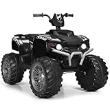 Pemberly Row 12V Kids 4 Wheeler ATV Quad Ride On Car w/LED Lights Music USB
