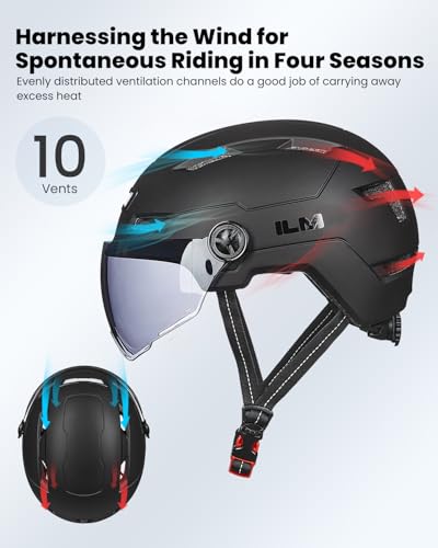 ILM Adult Bike Helmet with USB Rechargeable LED Front and