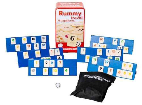 Miniatura 6 de Aquamarine Games- Rummy Travel 6 Jugadores, Multicolor Do004 , De 7 A 9 Años.