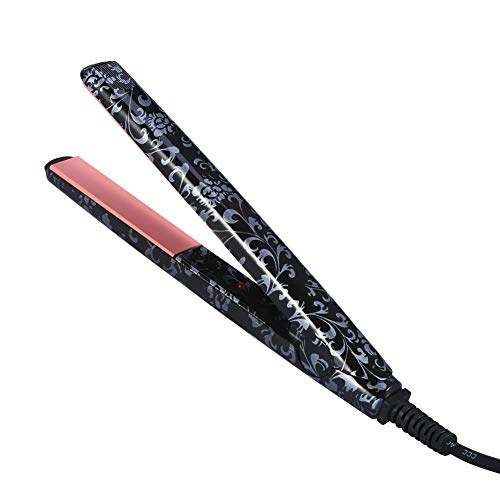 Portable Mini Hair Straightener Mini Electronic Ceramic Hair Straightener for Curling Straighten Bang, Wavy Hair, Short Hair Straightening Hairstyling Tool Hair Tools (Black US)