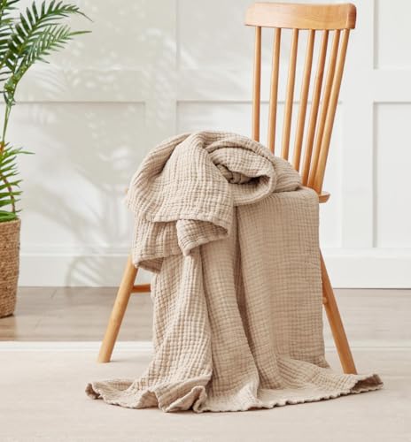 6 Layers Cotton Muslin Blankets Large, Lightweight...