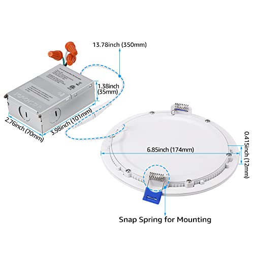 Torchstar 6 Inch Slim Recessed Lighting With Junction Box, Basic Series Ultra Thin Led Recessed Light 5000K Daylight, 12W 1000Lm Dimmable Led Downlight, Etl & Energy Star, Pack Of 6 #TOP3