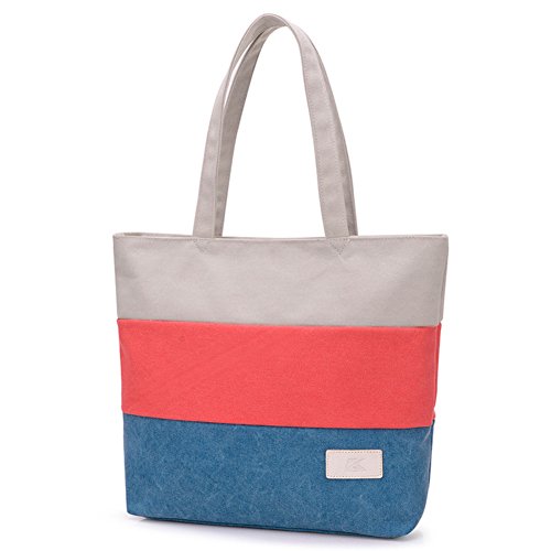Sac en toile version coréenne graphique à rayures style cabas décontracté et urbain tendance - 3