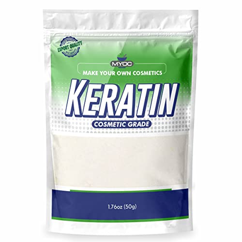 Myoc Keratin Powder – 50 Gm (1.76 Oz), Pure Keratin Powder, Keratin Powder for Shampoo and Conditioner, Keratin for Nail Care & Hair Care Products, Keratin Powder Bulk