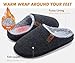 Imagen de COFACE Zapatillas de Estar en Casa Hombre Invierno Fieltro Cálido Felpa Pantuflas Confort Espuma de Memoria Zapatos con Antideslizante Suela Negro Talla 44