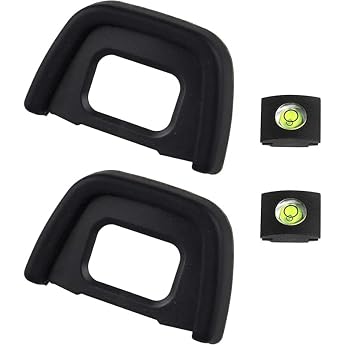 Set of 2 DK-23 Eyepiece Eyepiece Replacement Eyecup for Nikon D750 D610 D600 D7200 D7100 D7000 D90 D80 D70S D70 D60 D300s D200 D100 D5100 D5000 Camera Compatible Nikon Eyepiece with Hot Shoe Cover Level