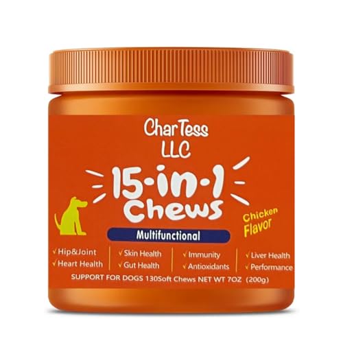 15-in-1 Multivitamin Dog or Cat Chews - Salmon Oil, Immune Suppor...