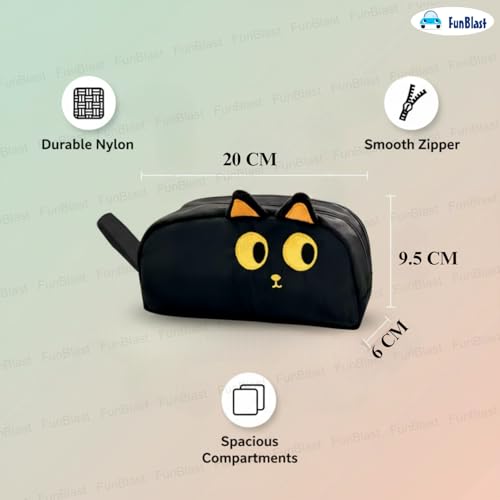 Image of FunBlast Pencil Pouch for Girls - Capybara Pouch for Girl, Multipurpose Zipper Pouch, Aesthetic Pouch for Girl, Kawaii Pencil Case, Cute Pouches for Girls, Return Gift for Kids (Black)