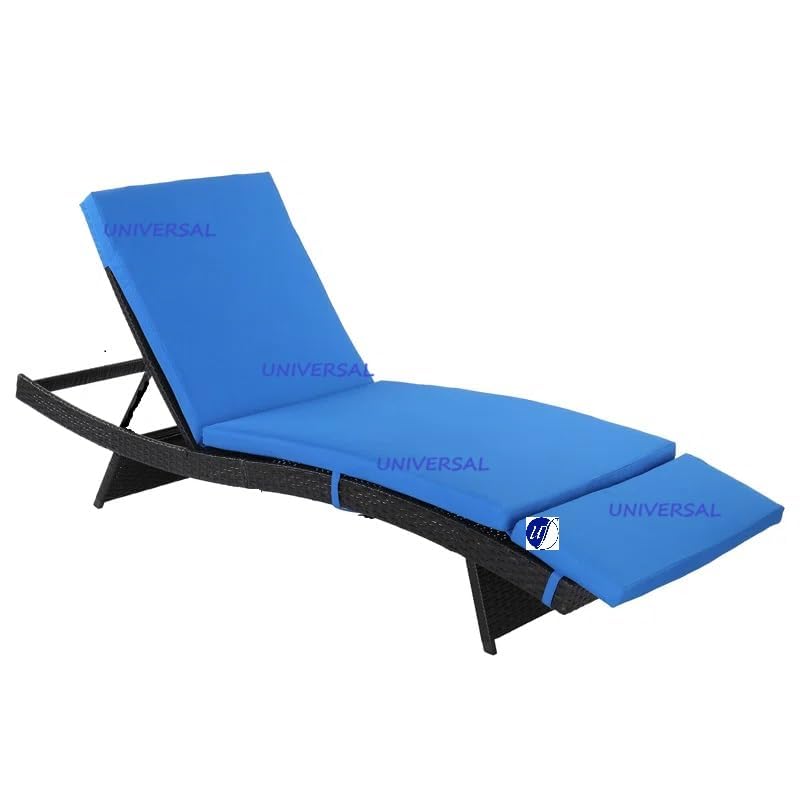 Image of UF Outdoor Poolside Lounger with Adjustable Backrest Sun Chaise Recliner for Terrace Garden Poolside for Relaxation Durable and Stylish- Set of 2 (Navy Blue)