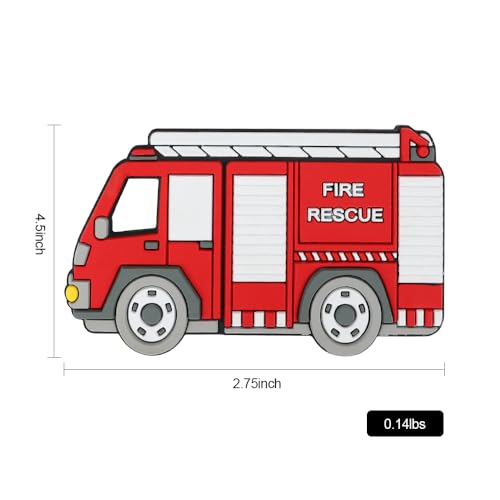 Image of Car Series Baby Teething Toys,Food Grade Silicone Chew Teether for 3 Months+ Infant Boy and Girl,Toddler Sensory Chewing Teether,BPA Free. (Fire Truck,Red)