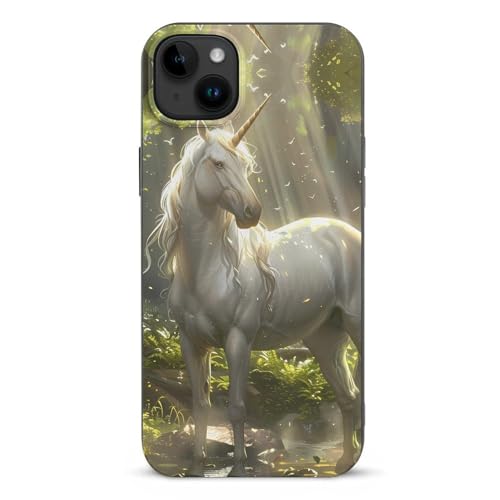 Image of Magical Unicorrn in The Forests Creek Compatible with iPhone 15 Plus/Pro/Pro Max TPU Phone Case Slim Durable Phone Protective Cover 15 Plus