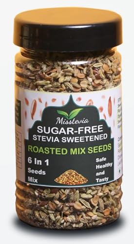 Image of Misstevia Sugar Free 6-in-1 Mouth Freshener (110g- Pack of 2) | Stevia Sweetened Seeds Mix | No Added Sugar Mukhwas | Fennel, Pumpkin, Sunflower, Flax, Dhanya Dal & Sesame | After Meal Snack