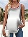 ZESICA Women's Summer Casual Striped Tank Top Sleeveless Scoop Neck Loose Fit Color Block Tops 2025 Fashion Clothes,Black,Large