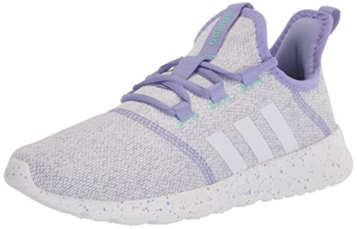 adidas Cloud Foam-Pure Running Shoe, Light Purple White Pulse Mint, 4 US Unisex Big Kid