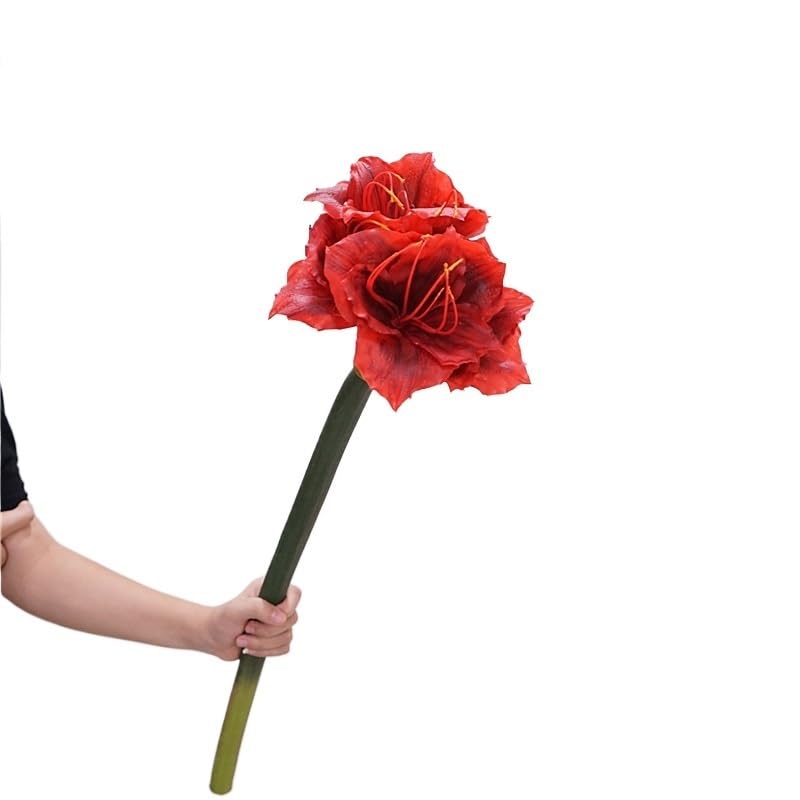 Artificial Flower Soft Glue Feel Clivia Home Decoration Flower Arrangement Wedding Landscaping Plastic Artificial Flowers (Color : Red)