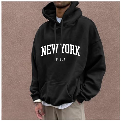 DuDubaby Mens Hoodies Print Fashion Loose Unisex Oversized Lightweight Long-Sleeved Fall Hoodies With Designs4