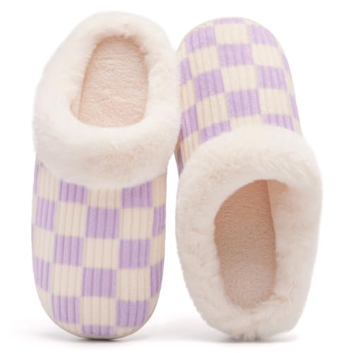 Image of Guyarns House Slippers for Women & Men - Fuzzy, Casual Indoor /Outdoor Shoes with Memory Foam & Faux Fur Lining