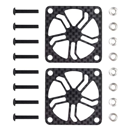 2Pcs RC Cooling Fan Cover, Carbon Fiber Electric Motor Cooling Fan Cover with Screw, Light Weight ESC Motor Heatsink Protector for RC Car Boat Truck Motor (40x40mm)