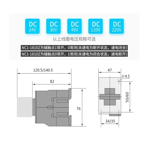 Contacteur NC1-1210Z relais DC24V triphasé inverseur