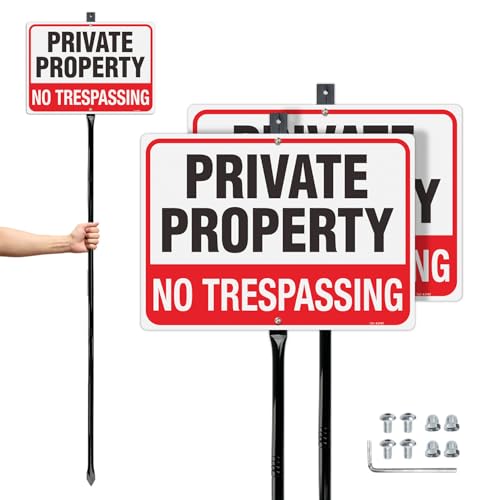 T&R Large No Trespassing Sign Private Property Sign with 54
