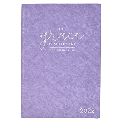 2023 My Yearly Planner w/Scripture 12 Month Calendar, Daily, Weekly, Monthly, Faux Leather, His Grace is Sufficient, Purple 10 Best Christian Art Gifts Planner Dailies In 2023