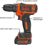 BLACK+DECKER Perceuse/Visseuse Sans Fil 12V MAX (BDCDD12C)