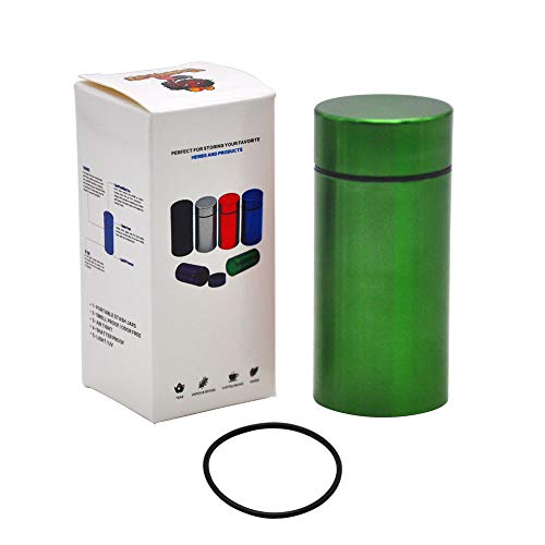 Stash Jar - Airtight Water Proof/ Smell Proof Aluminum Herb Container Bottle (GREEN)