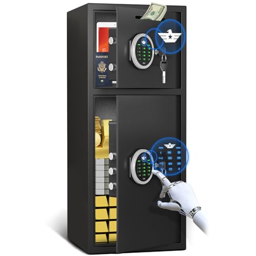 Image of 6.5 Cubic Safe, Extra Large Home Safe Box Fireproof Waterproof, Digital Safes with Deposit Slot & Metal Storage Box, Soft Lining Money Safe with Backlit Keypad & Dual Alarm for Home Office