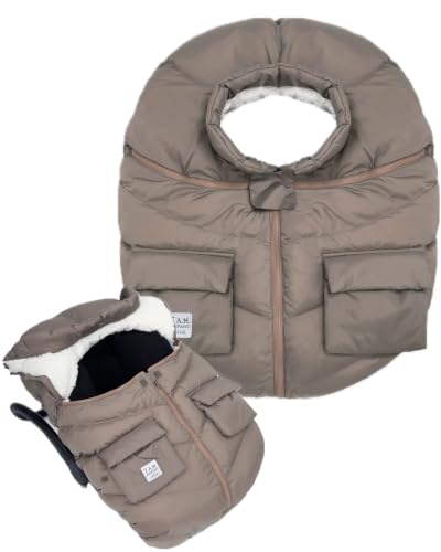 Image of 7AM Enfant Car Seat Covers - Cocoon Baby Cover for Boys & Girls, Rain & Snow Repellent, Breathable Windproof, Center Zipper, Universal Fit for Infant Car Seat (0-12M) (Chestnut)