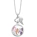 Produktbild Herzengel Joy Kette mit Anhänger für Mädchen mit Schmetterling, Pferd und Blume 925er-Sterlingsilber rhodiniert Länge 37 cm plus 2 cm