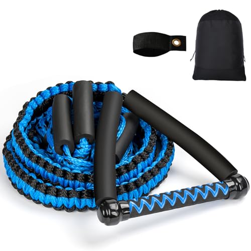 ASVAEVAS 25FT Wakesurf Rope and Handle, 6 Sections Adjustable Floating Surf Tow Ropes, Braid Surf Rope for Wake Surfing, Water Sports