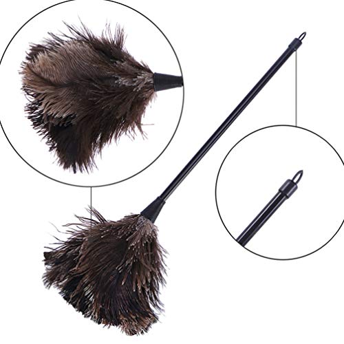 Wakauto Espanador de Pena de Avestruz Genuíno de Qualidade Premium 3Pcs - Atrai Partículas de Poeira