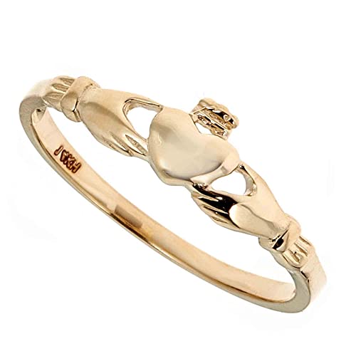 Ritastephens 14K Solid Yellow Gold Small Girls Claddagh Ring thumb #1