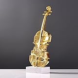 LANGLEBIGES STABILES MATERIASL: Jede Geigenskulptur wird mit kompromissloser Liebe zum Detail sorgfältig poriert. Die musikkünstlerische Dekoration besteht aus wetterbeständigem Polyresin (klarer Artikel) oder Fiberglas (Goldartikel) Mischung für lang anhaltende Haltbarkeit und Stabilität