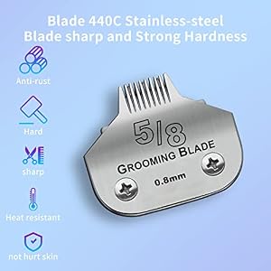 Detachable Pet Dog Grooming stainless steel Blades,Compatible with Andis Size-5/8 Cut Length 1/32-inch(0.8mm),Compatible with Oster A5,Wahl KM10 Series Clippers Detachable Pet Dog Grooming stainless steel Blades,Compatible with Andis Size-5/8 Cut Length 1/32-inch(0.8mm),Compatible with Oster A5,Wahl KM10 Series Clippers