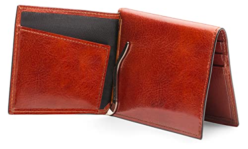 Bosca Men's Wallet, Old Leather Money Clip with Card Case Pocket, Designed For Front Pocket, Gift Packaging, Cognac Brown3