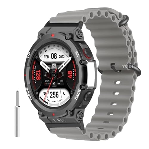 Image of YODI Strap Band Compatible with Amazfit T-Rex 2 Smartwatch Only Soft Silicone | Nylon | Chain | Leather Watch Straps with Installation Adjuster Tool For Amazfit TRex 2