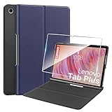  Coque Compatible avec Lenovo Tab Plus 11.5\'\' (2024) +1 Pièces Protection Écran Verre Trempé,Couverture Intelligente Housse Etui Cuir Coque avec Support -Bleu