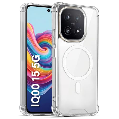 Image of TRUEUPGRADE Back Cover for iQOO 15 5G Non Mag-Safe Transparent PC + TPU Bumper Case with Magnetic Print Shockproof Protection (Transparent Mag-Safe)