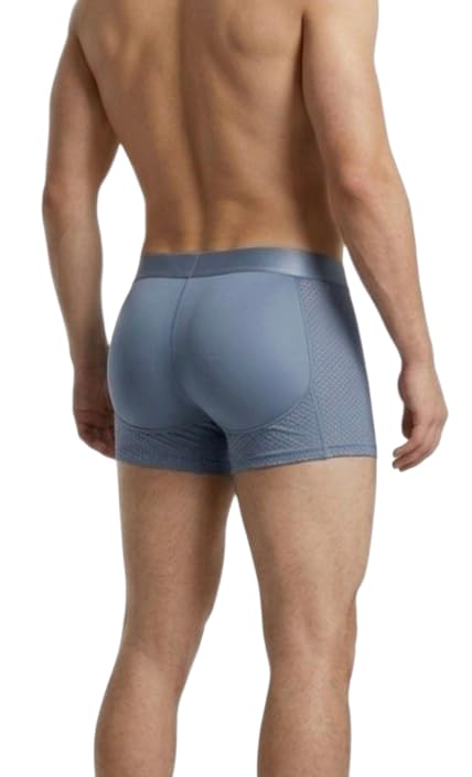 Image of Men's Padded Underwear - Nylon Ice Silk Breathable Boxer Briefs - Hip & Buttocks Enhancer and High-Elasticity Width (3.5cm) Shapewear for Men