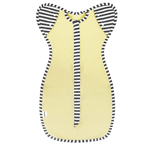 aQuooky Baby Blanket Sack with Arms Free Design,Transition to Arms Free Wearable for Newborn Girl and Boy, Small 0-3Months,Yellow Color
