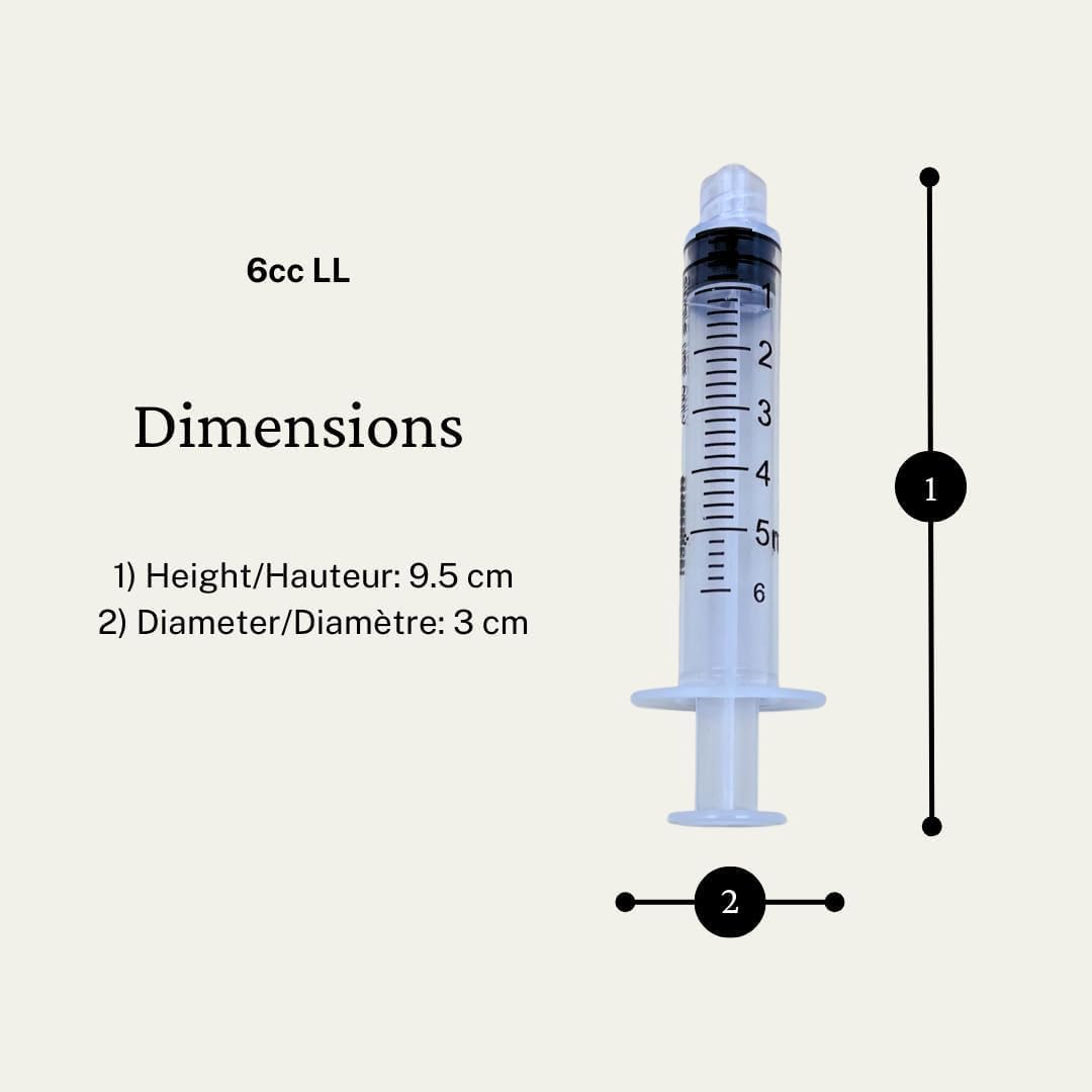 Elimedical Veterinary Disposable Syringe, 6cc Luer Lock, Without Needle, Individually Packaged, 100 per box, 05LT