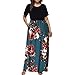 Produktbild Damen Badekleid Plus Size Geblümt Figurformender Einteiler Badeanzug Swimsuit Blau XXL 8835