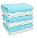 Produktbild Betz 6 Stück Handtücher Palermo 100% Baumwolle Größe 50 x 100 cm Handtuch Set Farbe weiß und türkis