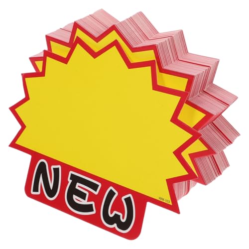 Angoily 200 Piezas Etiqueta De Carteles De Venta En Papel Vistoso Señales Etiquetas De Tienda Largo Etiquetas De Pegatinas A Granel Yellow Cartulina Blanca De 230g